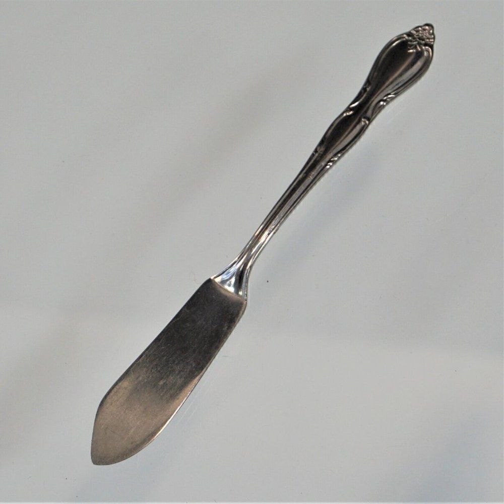 Oneida Wm A Rogers MONTCLAIR Pattern Butter Knife Vintage Stainless Floral Tip